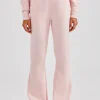 Knitted Flare Trouser - Baby Pink