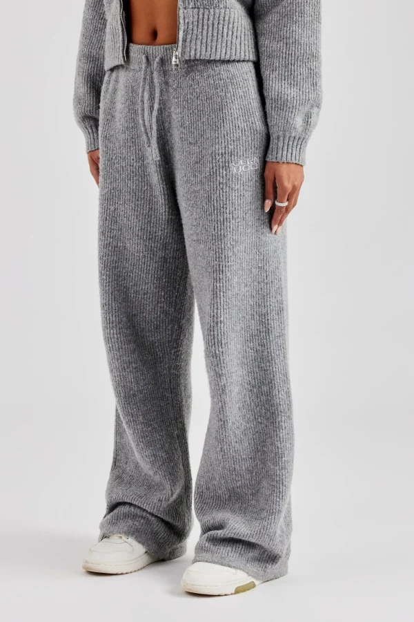 Knitted Straight Leg Trouser - Grey