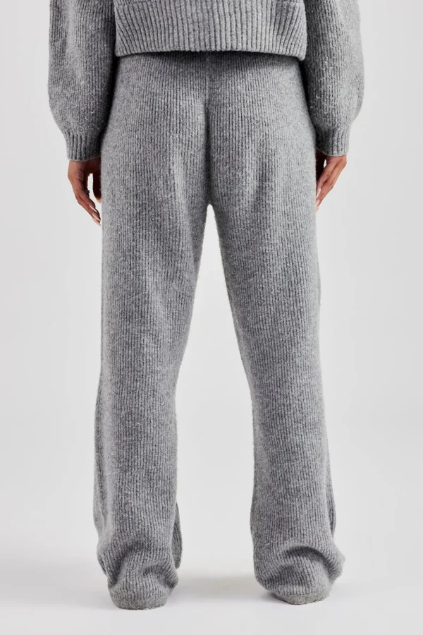 Knitted Straight Leg Trouser - Grey