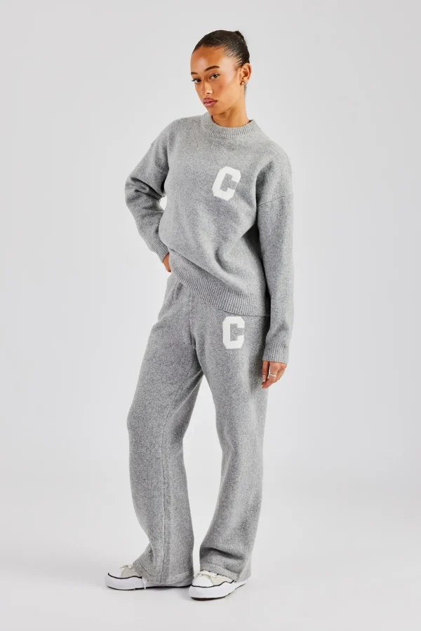 Knitted Sweatshirt Tracksuit - Grey