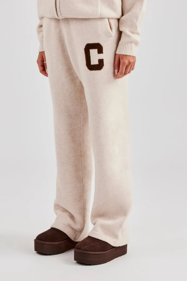 Knitted Wide Leg Jogger - Off White