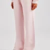 Knitted Wide Leg Jogger - Baby Pink