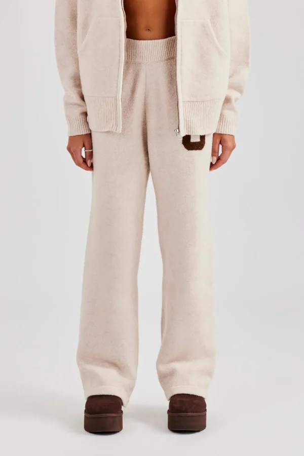 Knitted Wide Leg Jogger - Off White