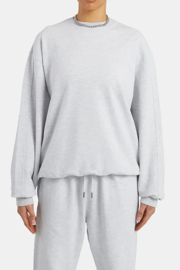 Ladies Sweatshirt - Light Grey Marl