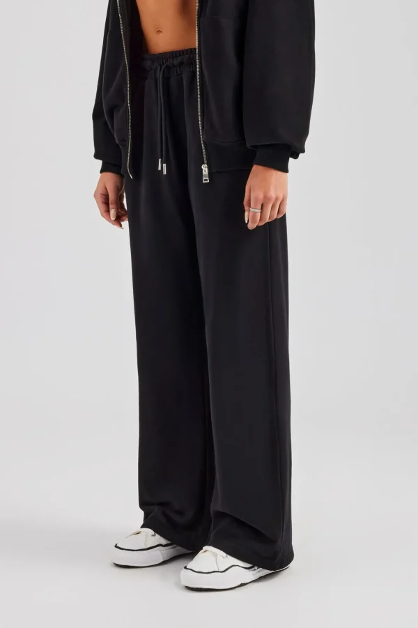 Ladies Wide Leg Jogger - Black