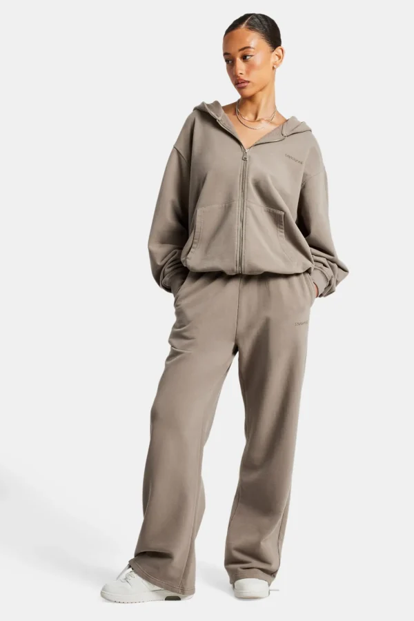 Ladies Wide Leg Jogger - Taupe