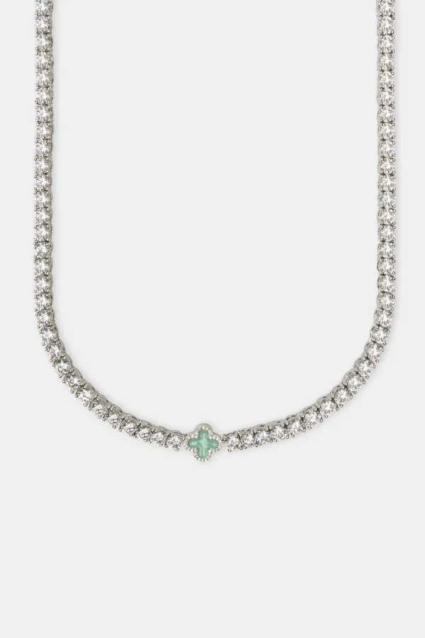 Light Green Motif Tennis Chain