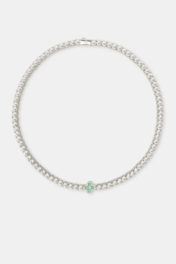 Light Green Motif Tennis Chain