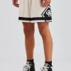 Logo Panelled Mesh Short - Off White