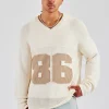 Long Sleeve 86 Knit Varsity - Ecru