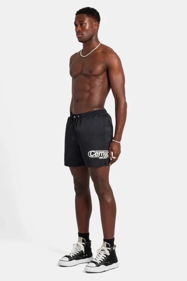 Mens Contrast Swimshort - Black