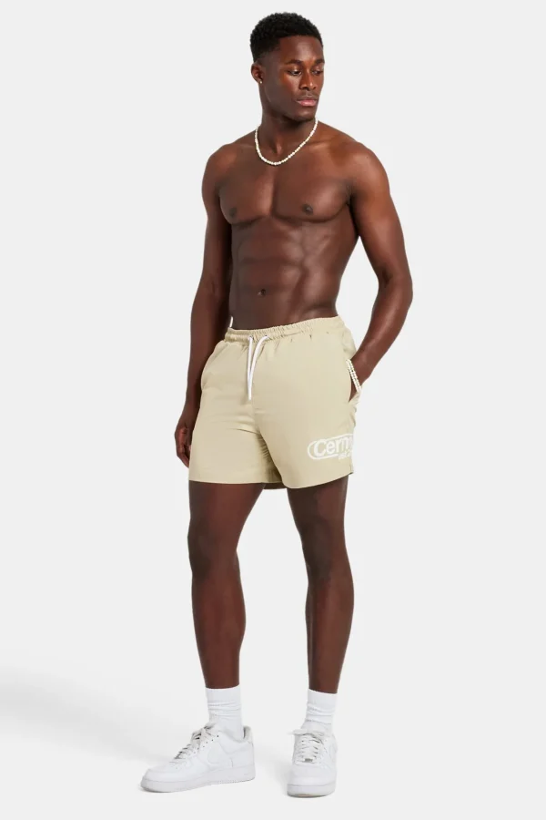 Mens Contrast Swimshort - Sand