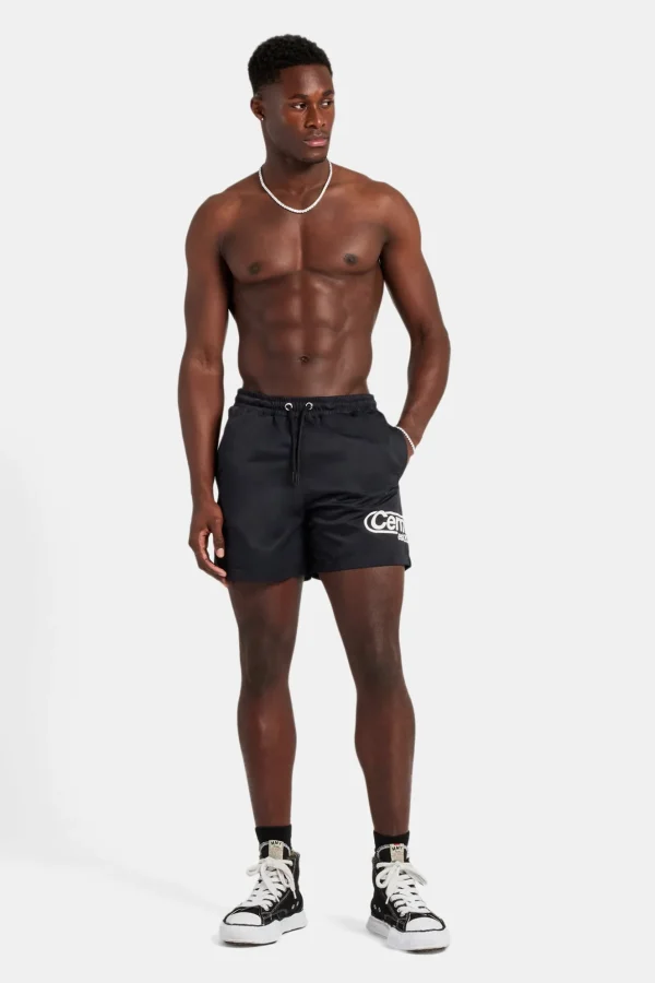 Mens Contrast Swimshort - Black