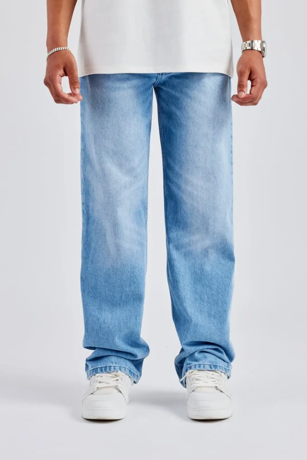 Mens Relaxed Fit Jeans - Vintage Blue