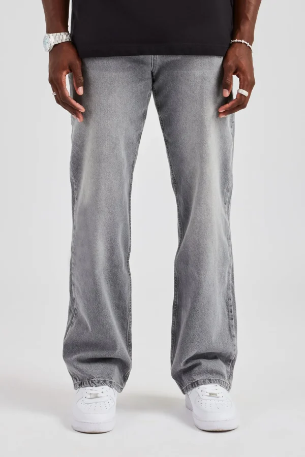 Mens Relaxed Fit Jeans - Washed Grey