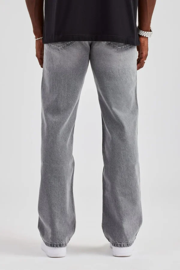 Mens Relaxed Fit Jeans - Washed Grey