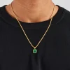 Micro Green Malachite Rope Necklace - 12mm - Gold