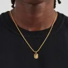 Micro Polished Crucifix Rope Necklace - 15mm Gold