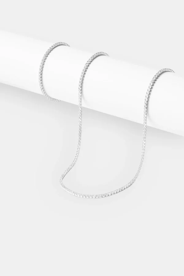 Micro Tennis Chain & Bracelet - White