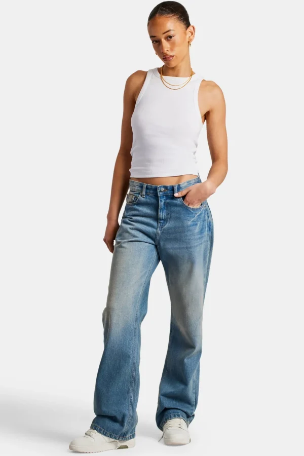 Mid Rise Relaxed Jeans - Antique Wash