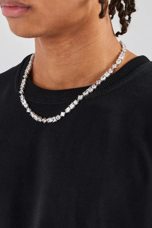 Mixed Shape Clear Stone Tennis Chain - 6mm