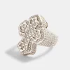 32mm 925 Iced CZ Cross Ring