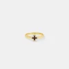 6mm Chocolate Enamel Motif Band Ring - Gold