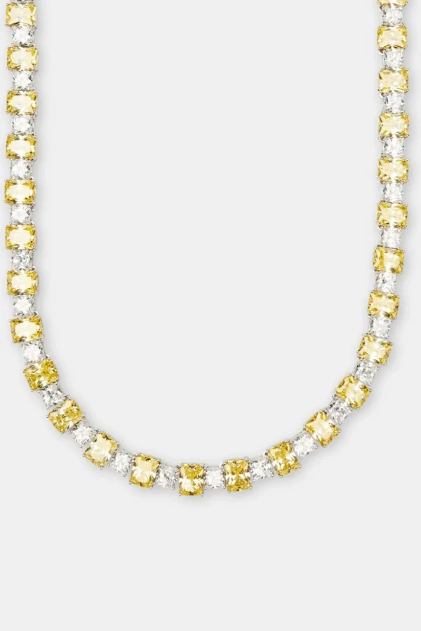 10mm Clear & Yellow Square Tennis Chain