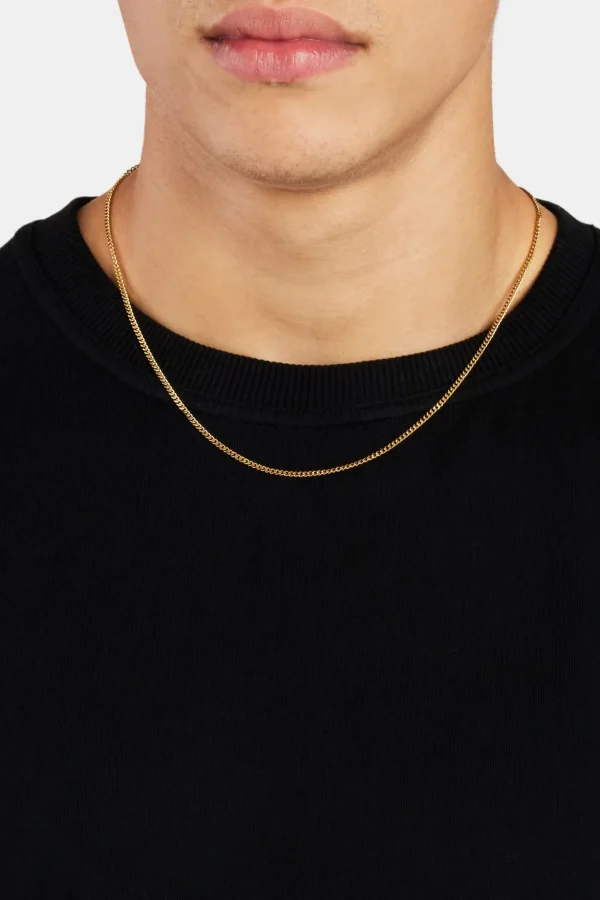 2mm Gold Plated Micro Cuban Chain