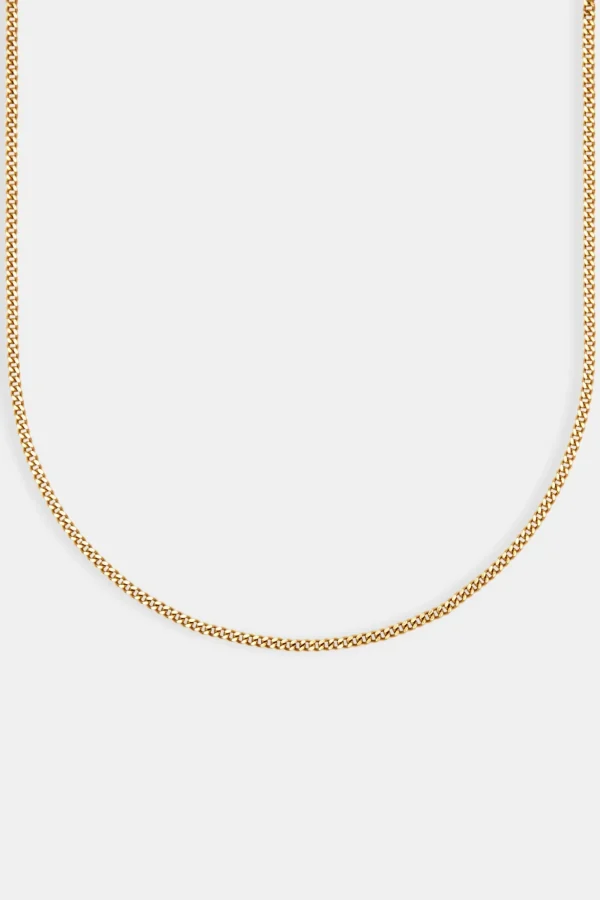 2mm Gold Plated Micro Cuban Chain