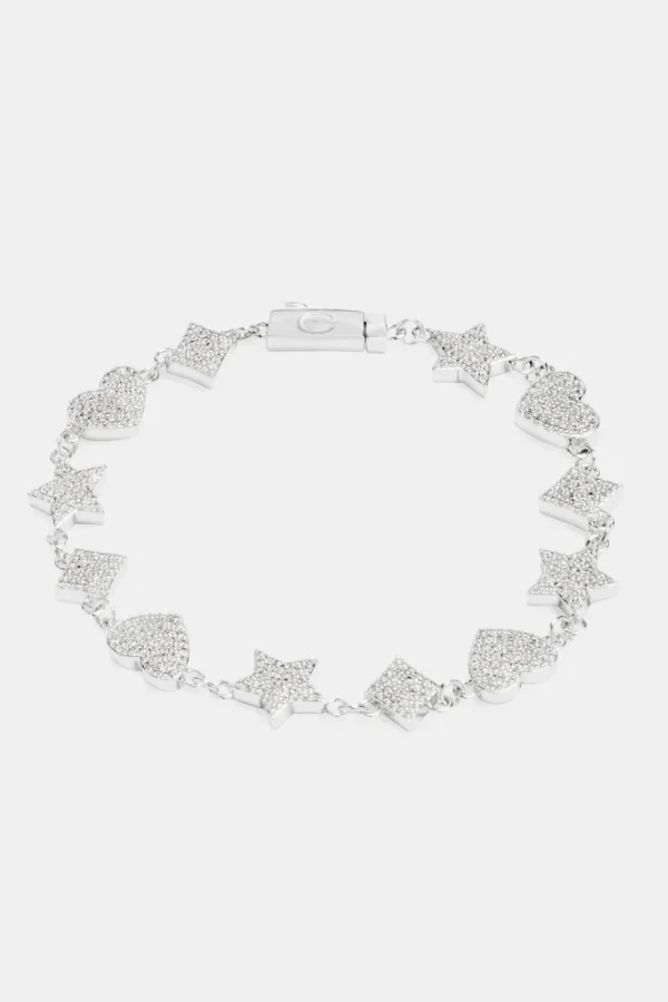 10mm Iced CZ Motif Tennis Bracelet