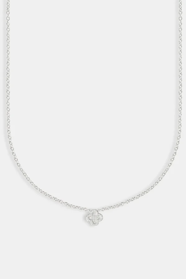 10mm Iced Motif Necklace - White