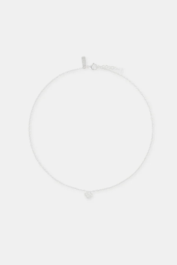 10mm Iced Motif Necklace - White