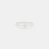 8mm Iced Pave Cross Motif Ring - White