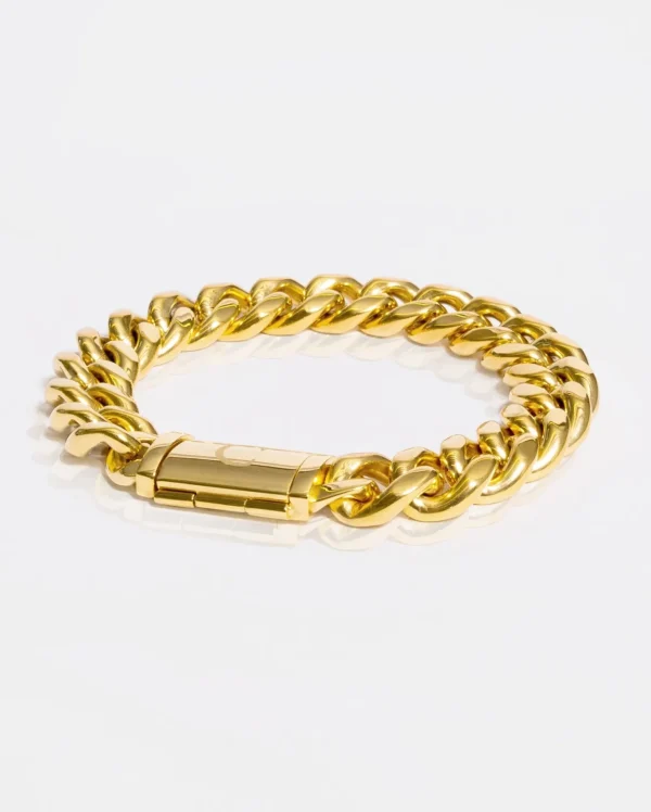 12mm Miami Cuban Link Bracelet - Gold