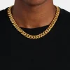 12mm Miami Cuban Link Chain - Gold