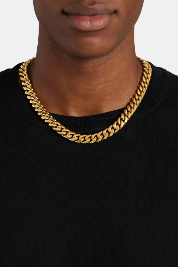 12mm Miami Cuban Link Chain - Gold