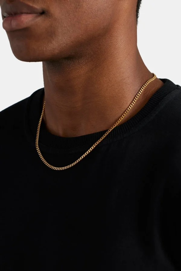 2.5mm Micro Cuban Chain - Gold