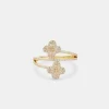 15mm Motif CZ Twist Ring - Gold