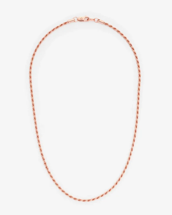 925 3mm Rope Chain - Rose Gold