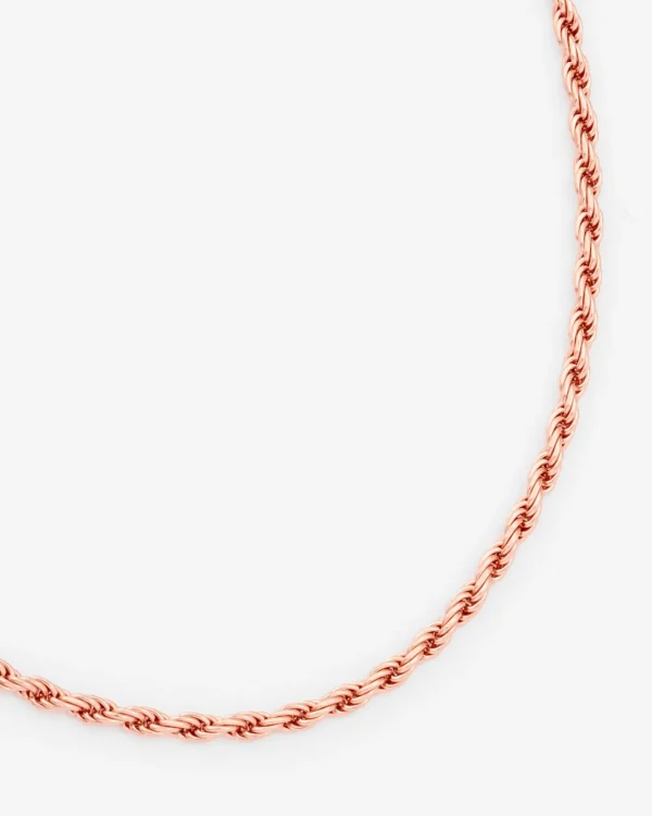 925 3mm Rope Chain - Rose Gold