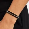 14mm Stainless Steel Black Enamel Prong Cuban Bracelet