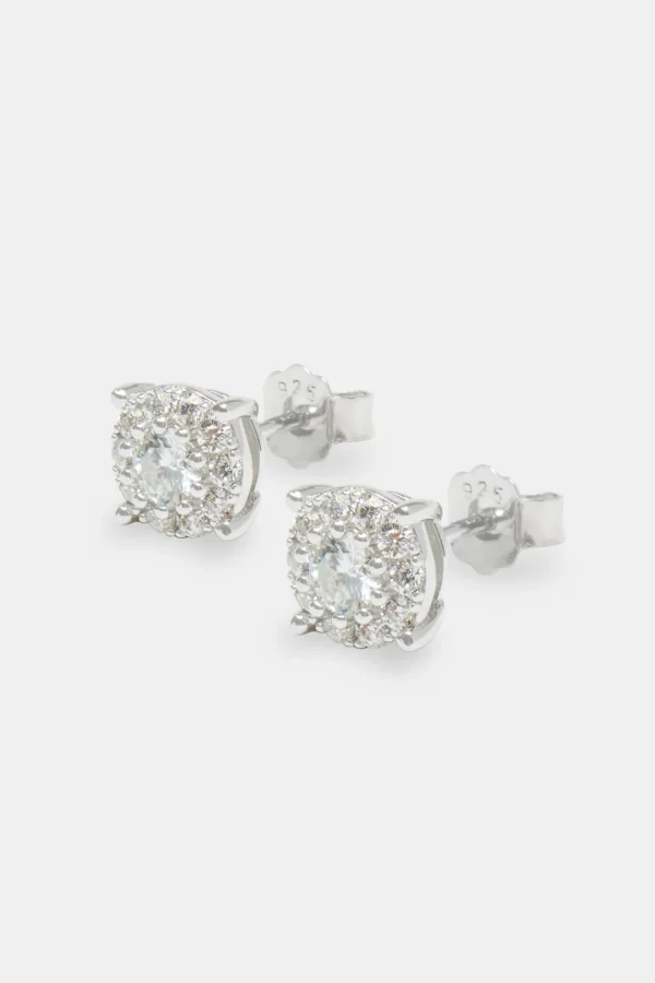 Moissanite Cluster Stud Earrings - 5.5mm