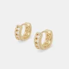 Moissanite Huggie Earrings - Gold