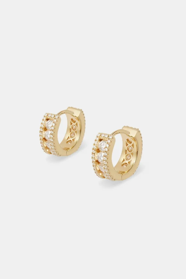 Moissanite Huggie Earrings - Gold