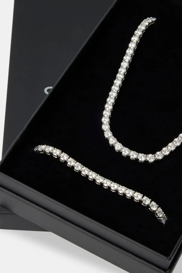 Moissanite 5mm Tennis Chain & Bracelet Set