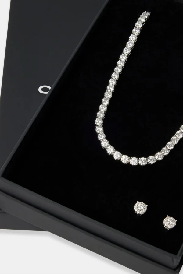 Moissanite 5mm Tennis Chain & Earring Set