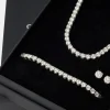 Moissanite 5mm Tennis Chain, Bracelet & Earring Set