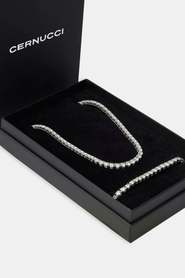 Moissanite 5mm Tennis Chain & Bracelet Set