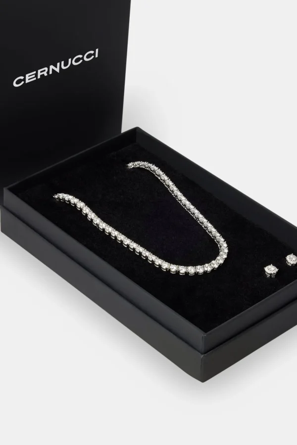 Moissanite 5mm Tennis Chain & Earring Set